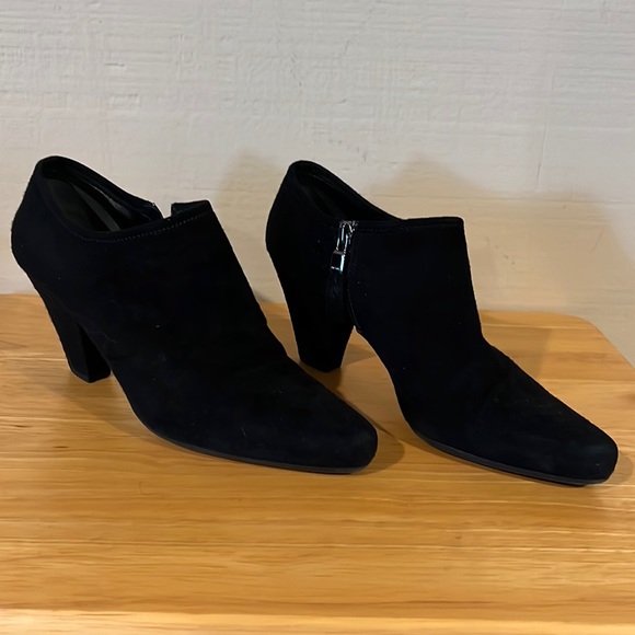 Prada heeled bootie. Black suede 6.5.  Box included. Worn twice! - Picture 1 of 3